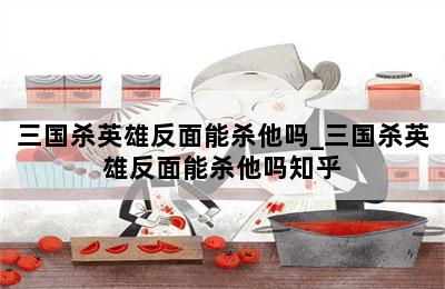 三国杀英雄反面能杀他吗_三国杀英雄反面能杀他吗知乎 第二张图