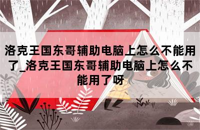 洛克王国东哥辅助电脑上怎么不能用了_洛克王国东哥辅助电脑上怎么不能用了呀 第二张图