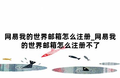 网易我的世界邮箱怎么注册_网易我的世界邮箱怎么注册不了 第二张图