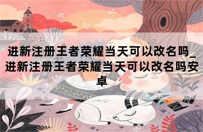 进新注册王者荣耀当天可以改名吗_进新注册王者荣耀当天可以改名吗安卓 第二张图