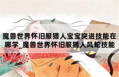 魔兽世界怀旧服猎人宝宝突进技能在哪学_魔兽世界怀旧服猎人风蛇技能 第二张图